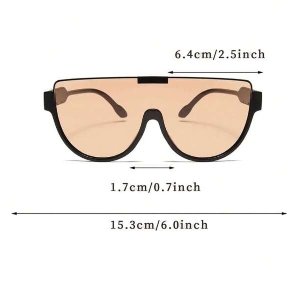 1pc Classic Traveling Half Frame Cut Edge Y2k Personalized Fashion Sunglasses - Picture 2 of 4